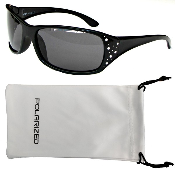 Polarized Sunglasses Designer Rhinestones Microfiber