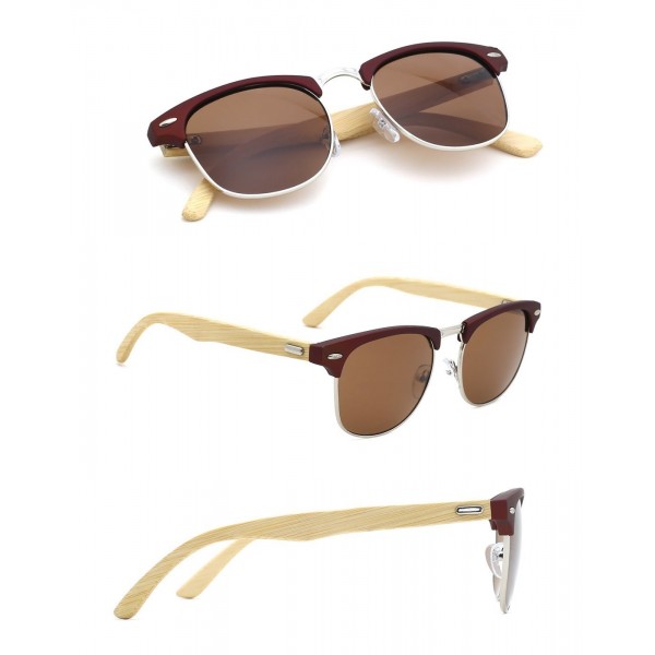 TIJN Semi Rimless Wayfarer Clubmaster Sunglasses