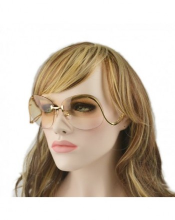 Unique Design Rimless Sunglasses gold yellow