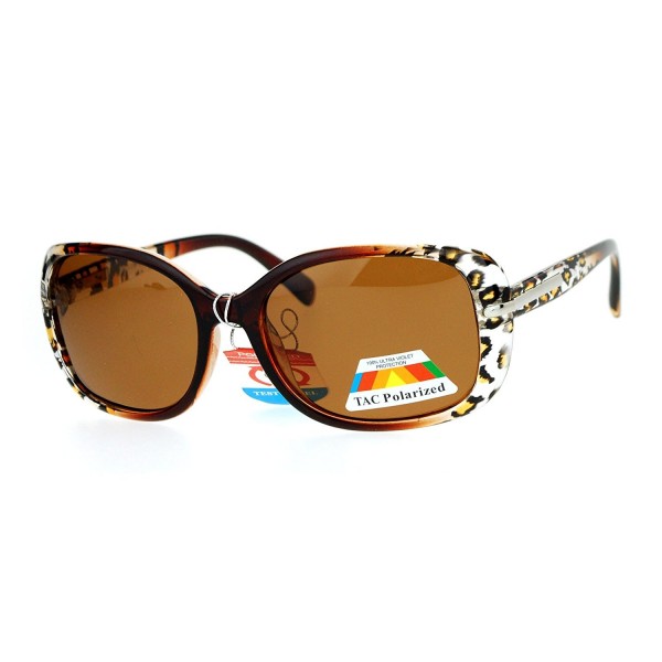 Polarized Leopard Rectangular Butterfly Sunglasses