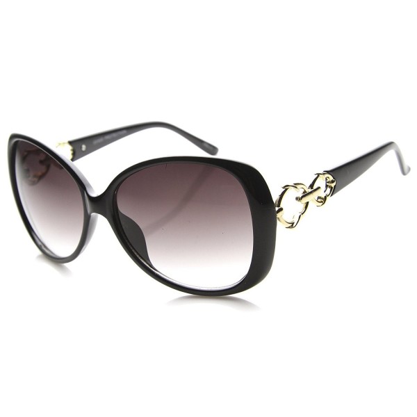 zeroUV Oversize Butterfly Sunglasses Black Gold