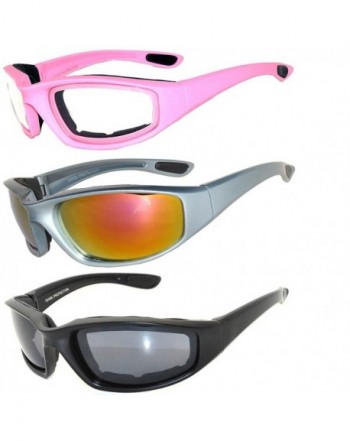 Pairs Silver Motorcycle Padded Glasses