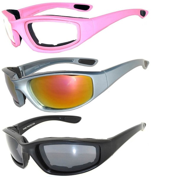 Pairs Silver Motorcycle Padded Glasses