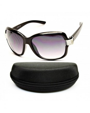 Designer Eyewear Rectangular Sunglasses Black Smoked