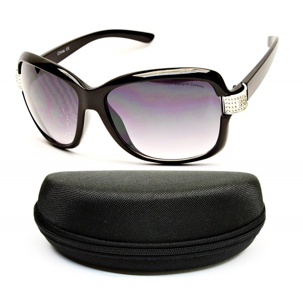 Designer Eyewear Rectangular Sunglasses Black Smoked