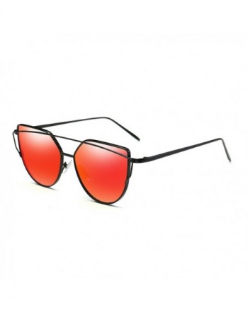 Bonvince Mirrored Fashion Sunglasses Red