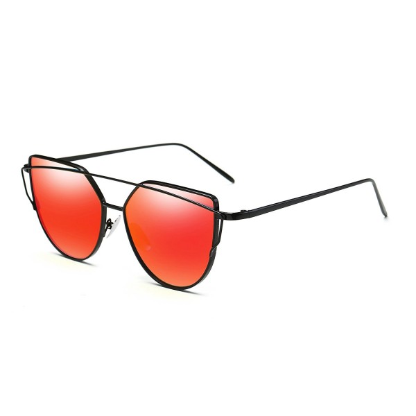 Bonvince Mirrored Fashion Sunglasses Red