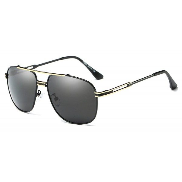 Mirrored Polarized Sunglasses OLEWELL Lenses Gold Black