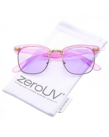 zeroUV Transparent Half Frame Sunglasses Purple Gold