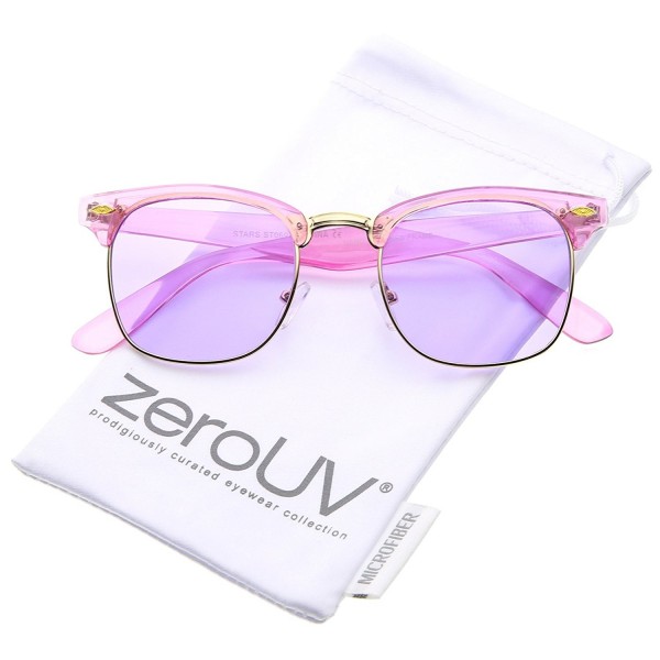 zeroUV Transparent Half Frame Sunglasses Purple Gold