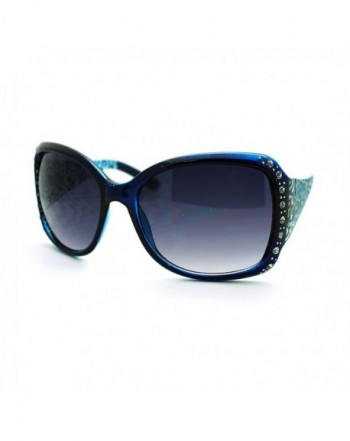 Rhinestone Oversized Rectangular Butterfly Sunglasses