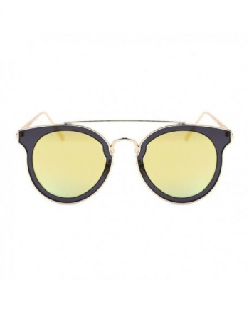 TIJN Metallic Browbar Mirrored Sunglasses