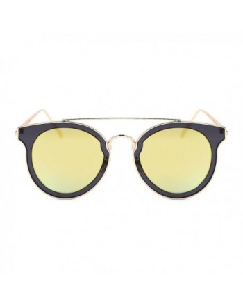 TIJN Metallic Browbar Mirrored Sunglasses