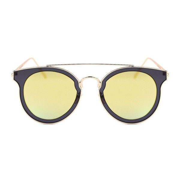 TIJN Metallic Browbar Mirrored Sunglasses