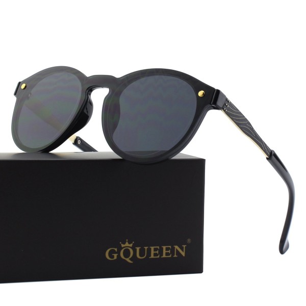 GQUEEN Futuristic Rimless Mirrored Sunglasses