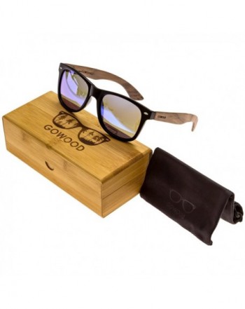 Walnut Wayfarer Sunglasses Mirrored Polarized