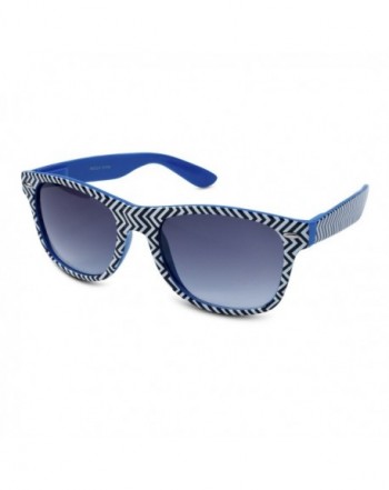 Frame Chevron Pattern Wayfarer Sunglasses
