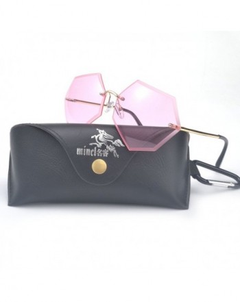 Vintage Rimless Fashion Sunglasses gold pink