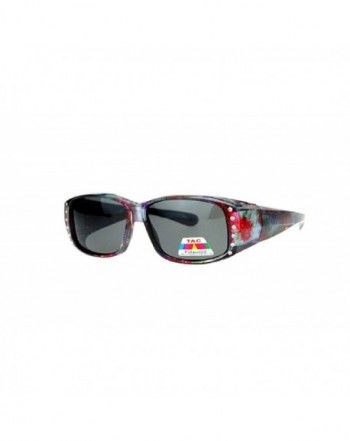 Polarized Rhinestone Over Cover Sunglasses