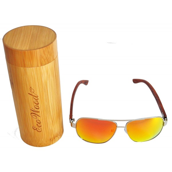 EcoWood Aviator Sunglasses Rosewood Polarized