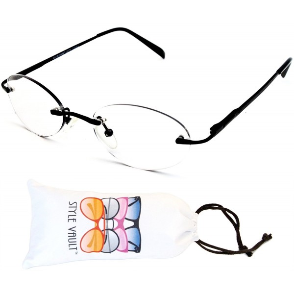 Style Vault Rectangular Eyeglasses Black Clear