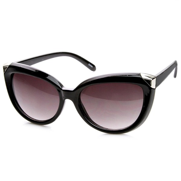 zeroUV Oversized Sunglasses Black Silver Lavender