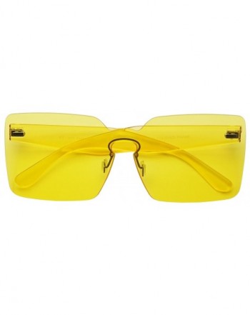 Colorful Oversize Rimless Transparent Sunglasses