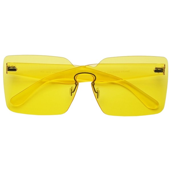 Colorful Oversize Rimless Transparent Sunglasses