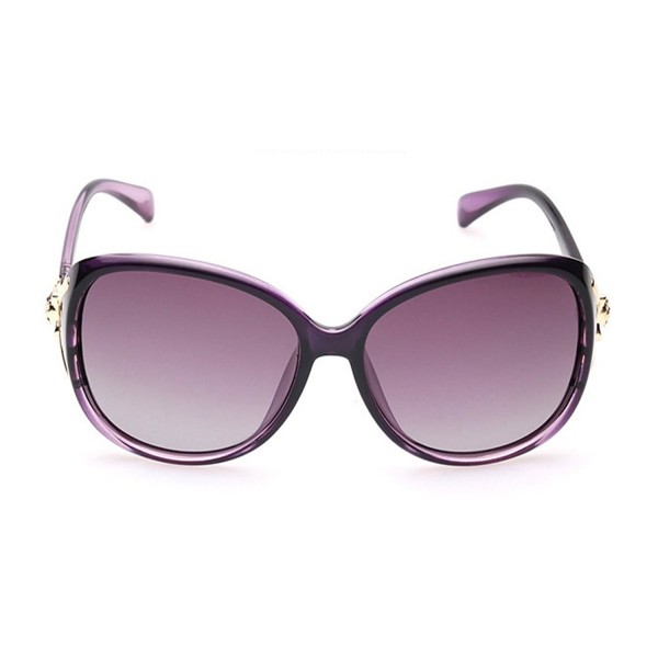Oversized Polarized Aviator Women Sunglasses UV Protection - Purple ...