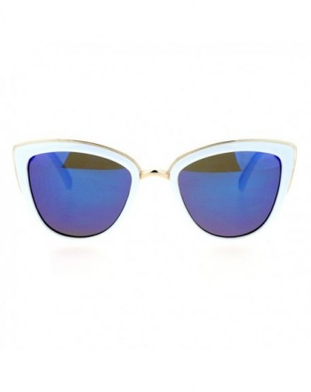 SA106 Oversize Metal Sunglasses White
