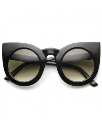 zeroUV Oversized Sunglasses Shiny Black Smoke Gradient