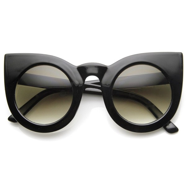 zeroUV Oversized Sunglasses Shiny Black Smoke Gradient