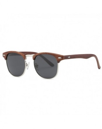 AEVOGUE Polarized Sunglasses Semi Rimless Woodgrain