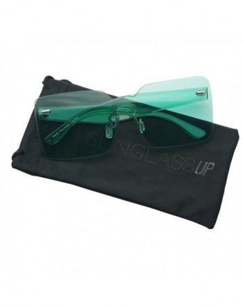 Colorful Oversize Rimless Sunglasses Transparent