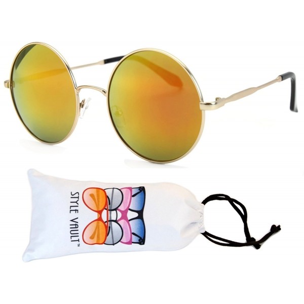 Style Vault Oversized Sunglasses Gold sunset