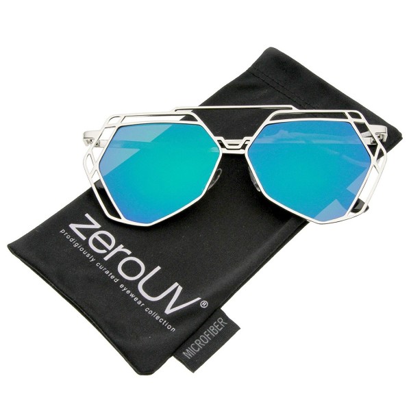 zeroUV Geometric Colored Hexagonal Sunglasses