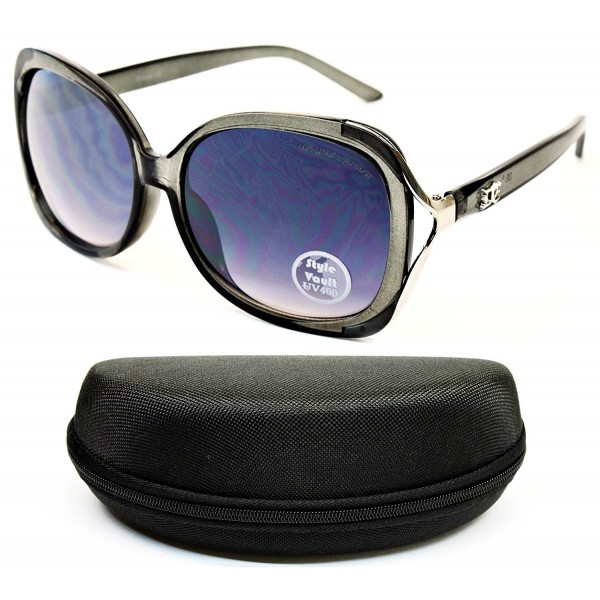 Designer Eyewear Oversized Sunglasses Silver Smoked