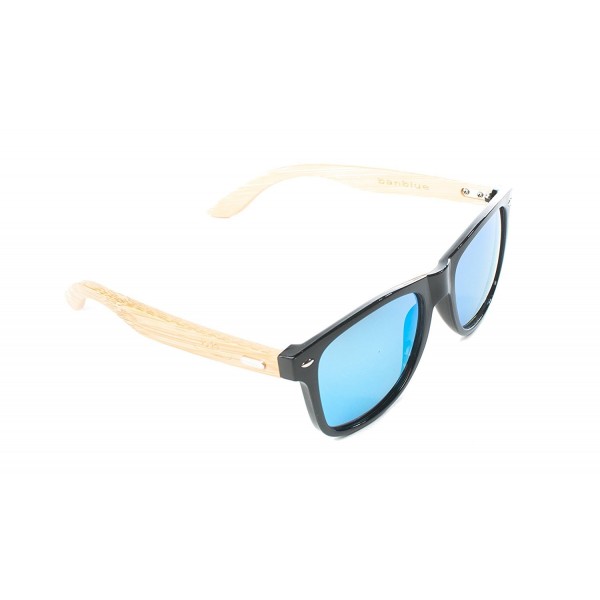 banblue Bamboo Sunglasses Black Mirrored