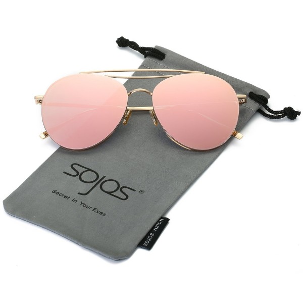 Fashion Aviator Crossbar Sunglasses Mirrored