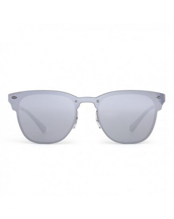 Rimless Wayfarer Sunglasses Horned Mirrored
