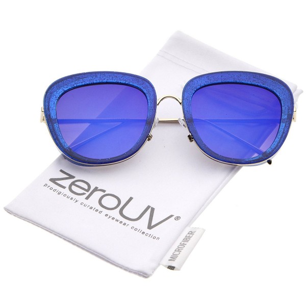 zeroUV Transparent Oversize Sunglasses Blue Gold