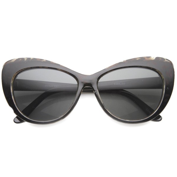 zeroUV Oversize Two Toned Sunglasses Black Grey Spot