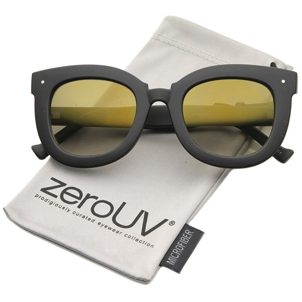 zeroUV Oversized Butterfly Sunglasses Gold Mirror