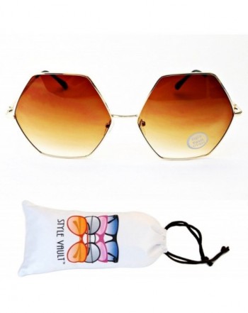 V3104 vp Oversize Octagon Sunglasses Gold smoked