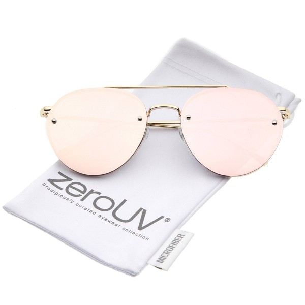 zeroUV Temples Rimless Aviator Sunglasses