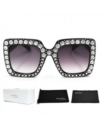 SamuRita Rhinestone Sunglasses Oversized Celebrity