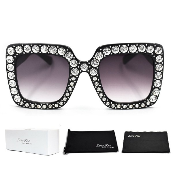 SamuRita Rhinestone Sunglasses Oversized Celebrity