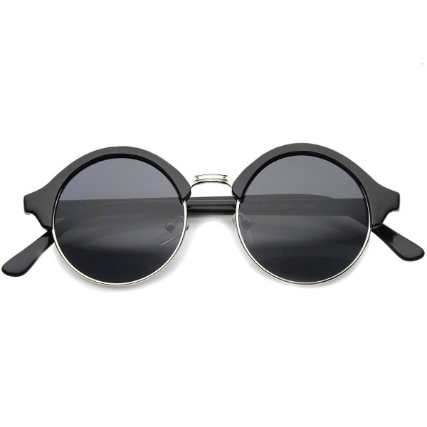 zeroUV Inspired Semi Rimless Sunglasses Black Silver