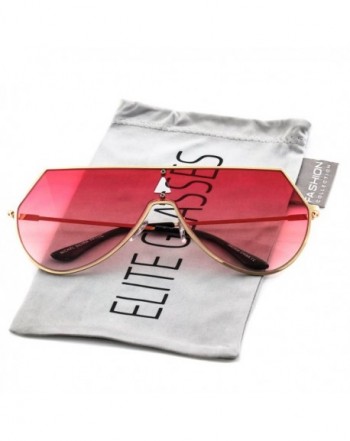 Oversize Aviator Mirrored Rimless Sunglasses