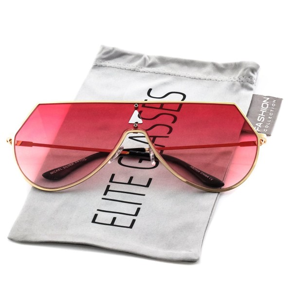 Oversize Aviator Mirrored Rimless Sunglasses